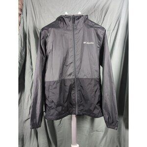 Columbia Men’s Center Ridge Windbreaker Hooded Jacket Gray/Black Medium  XM0287